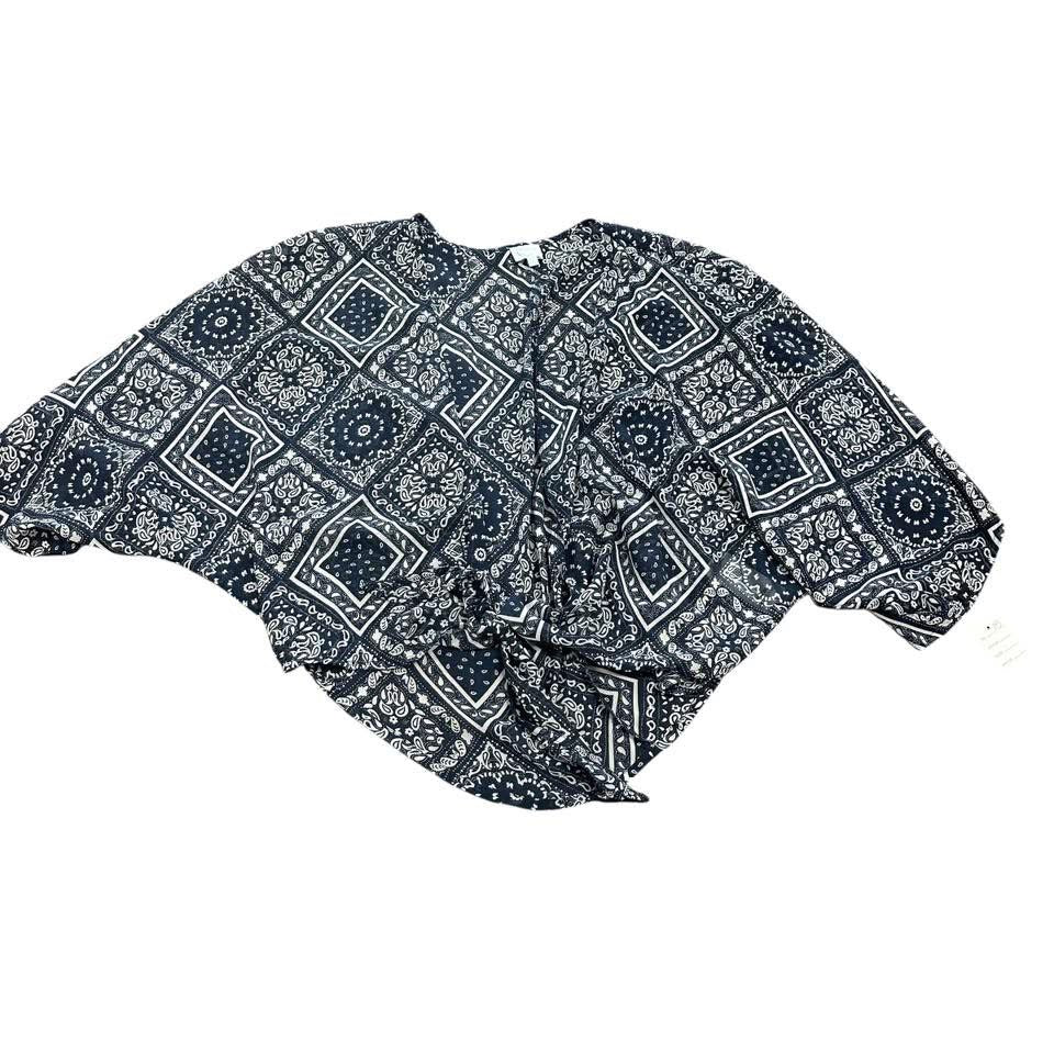 BLUE RAIN NAVY WHITE KIMONO/SHAWL 143 OSFM