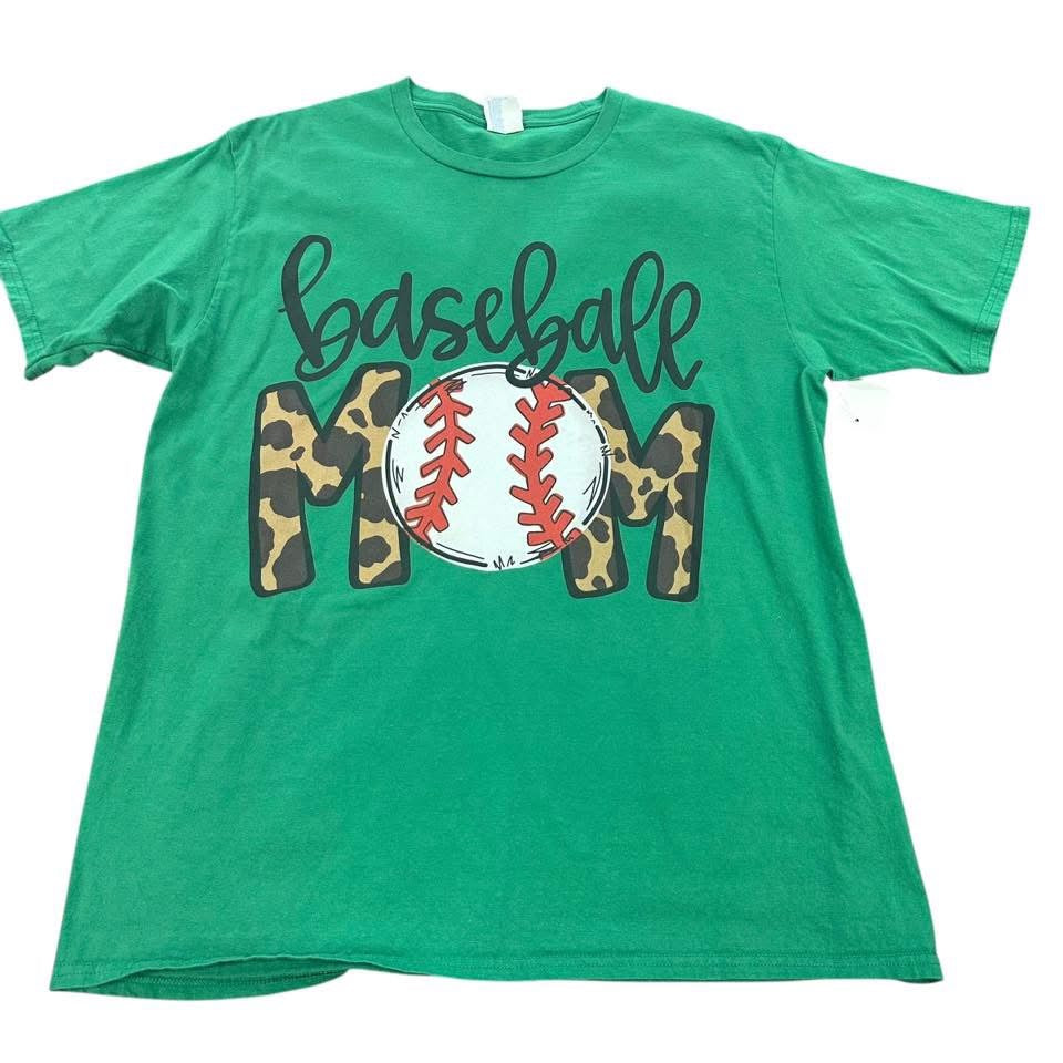 BASEBALL MOM GREEN T-SHIRT 217 LARGE