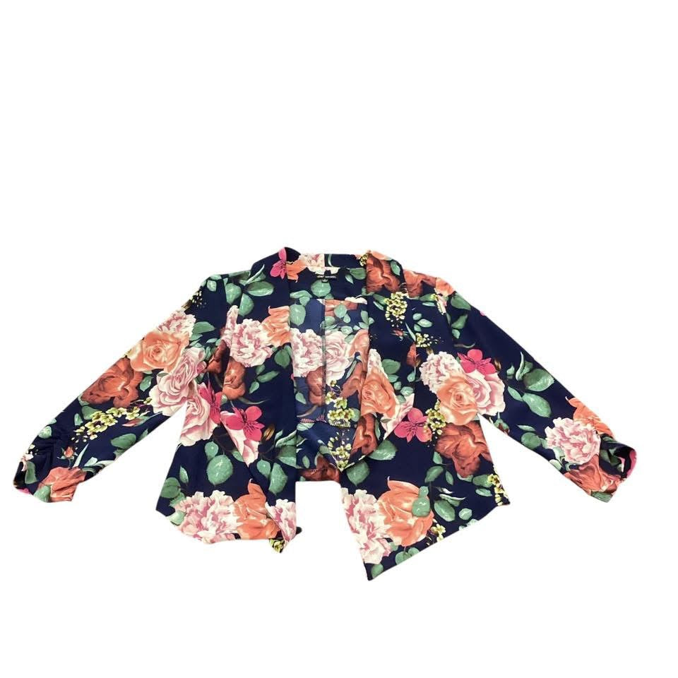 MICHEL NAVY FLORAL BLAZER 221 LARGE