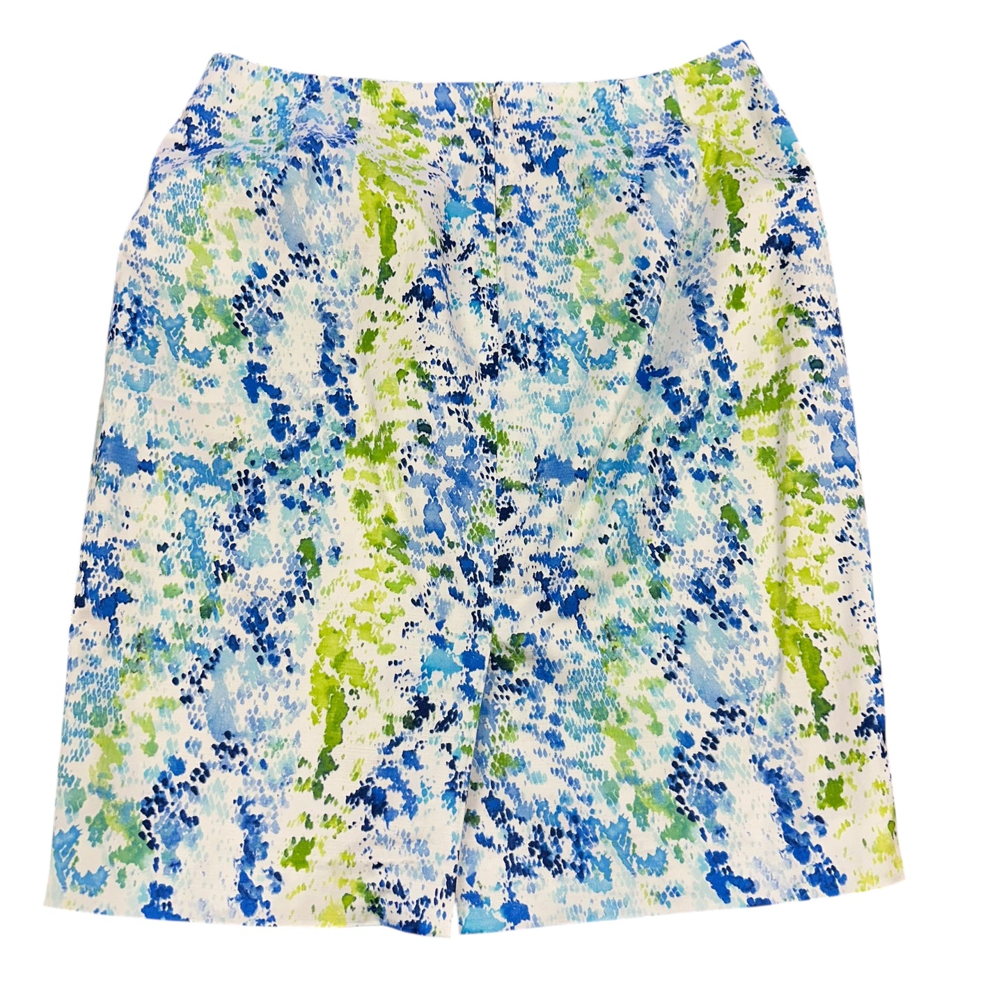 ANN TAYLOR WHITE COLORFUL SKIRT 216 Sz 8 PETITE