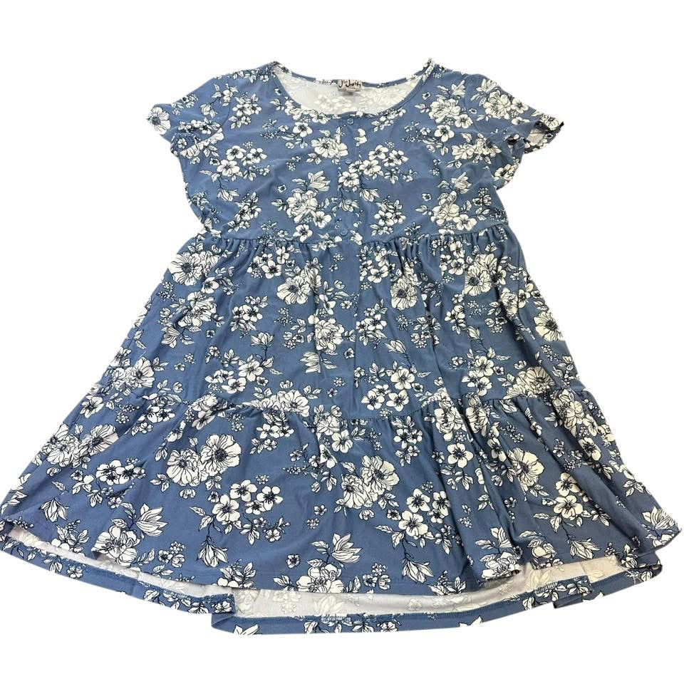 J FOR JUSTIFY BLUE FLORAL DRESS 2XL