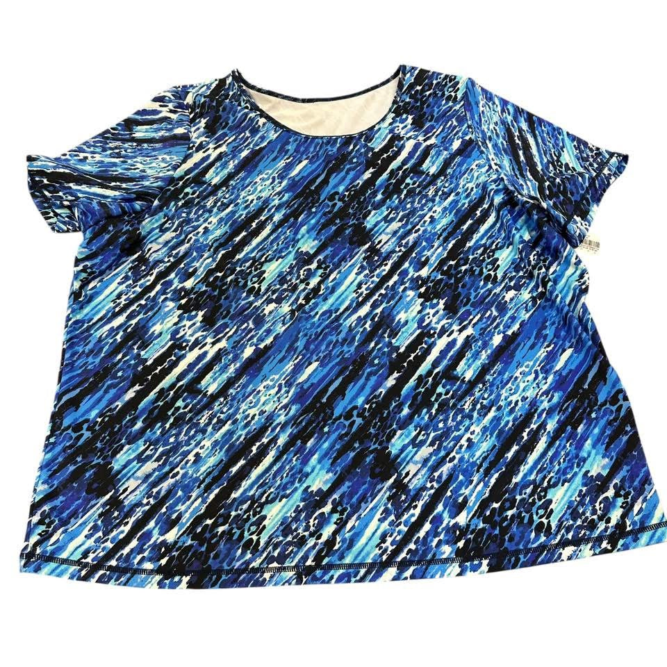 SHORT SLEEVE SWIM TOP NAVY BLUE 137 3X