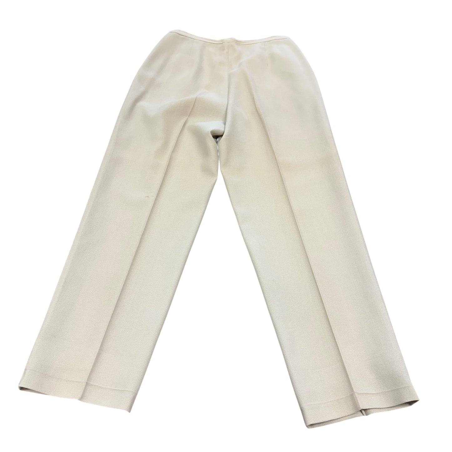 VINTAGE BEIGE PLEATED 100% WOOL PANTS 100 Sz 8