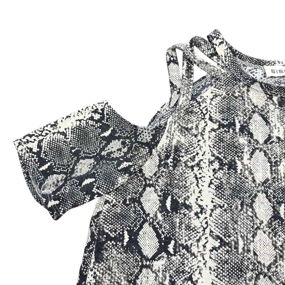 BIBI SNAKEPRINT COLD SHOULDER BLOUSE 241 LARGE