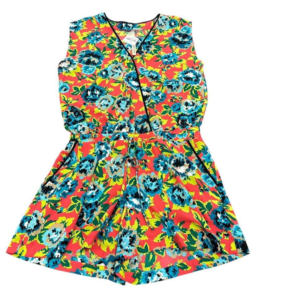 UNCLE FRANK CORAL FLORAL ROMPER 37 SMALL