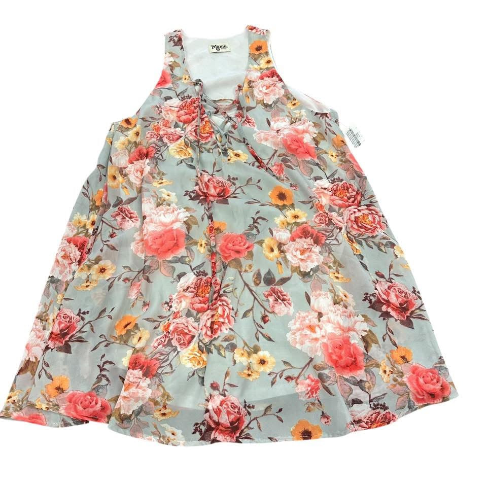 SHOW ME YOUR MUMU GRAY FLORAL DRESS 100 SMALL