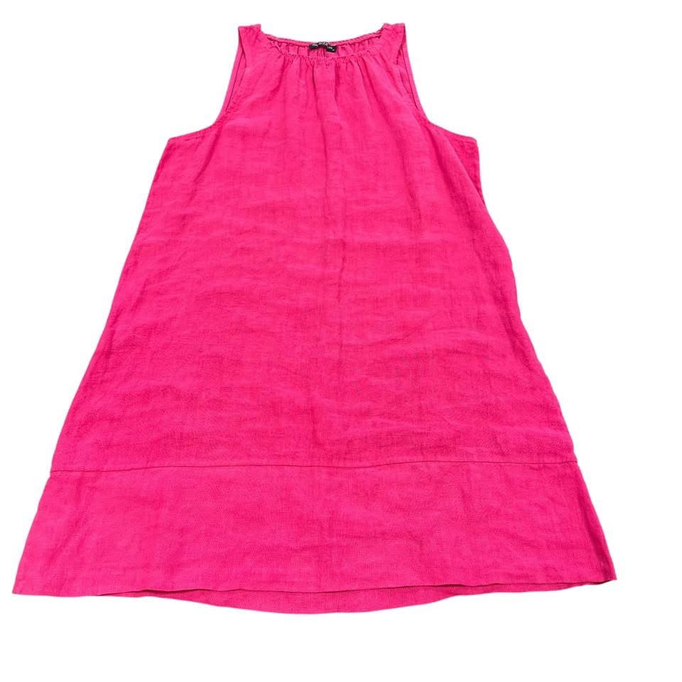 FRANCESCA PINK LINEN DRESS SMALL