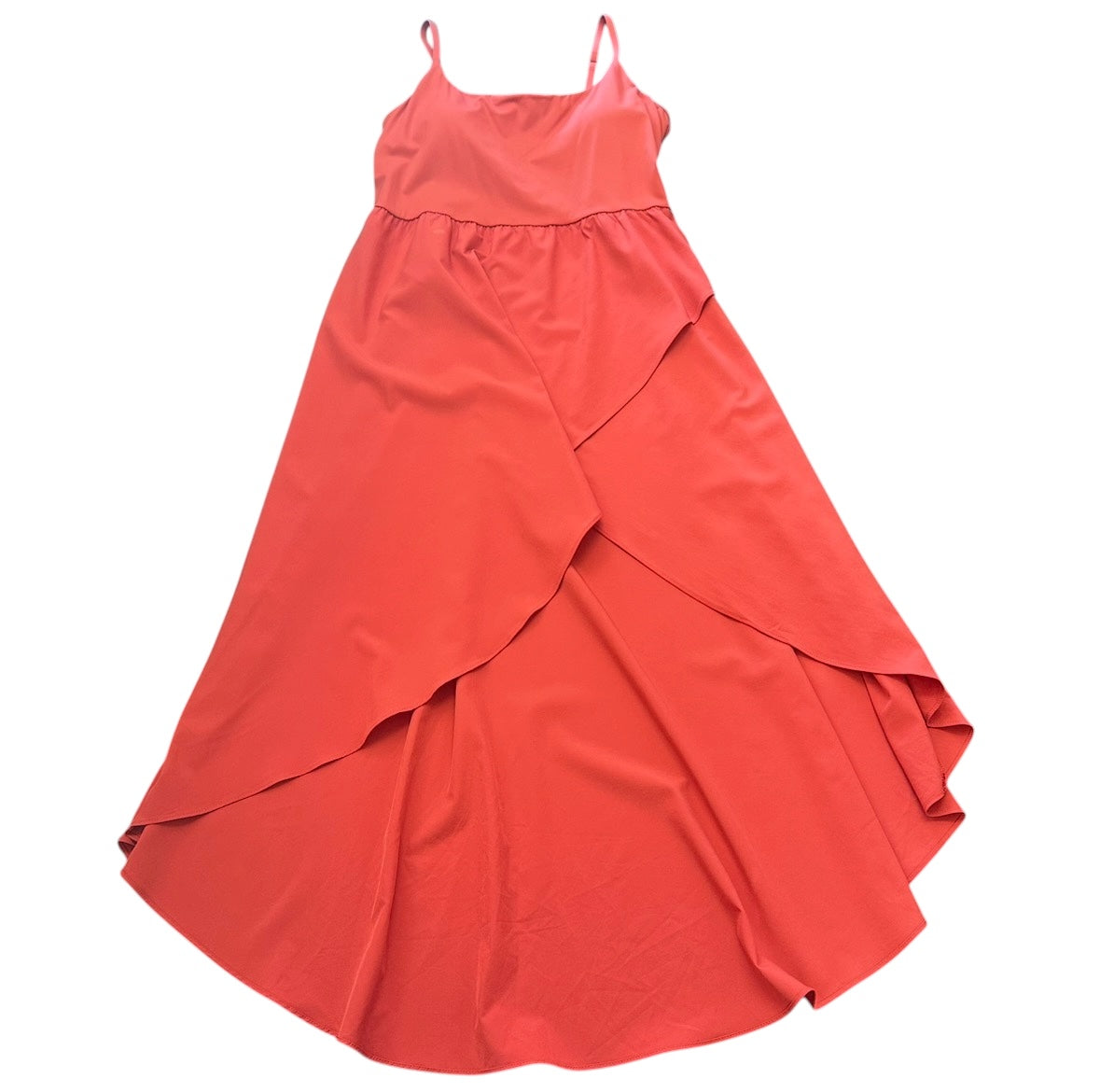 HALARA ROSE PINK HIGH LOW DRESS ADJUSTABLE STRAPS BUILT-IN BRA 100 LARGE