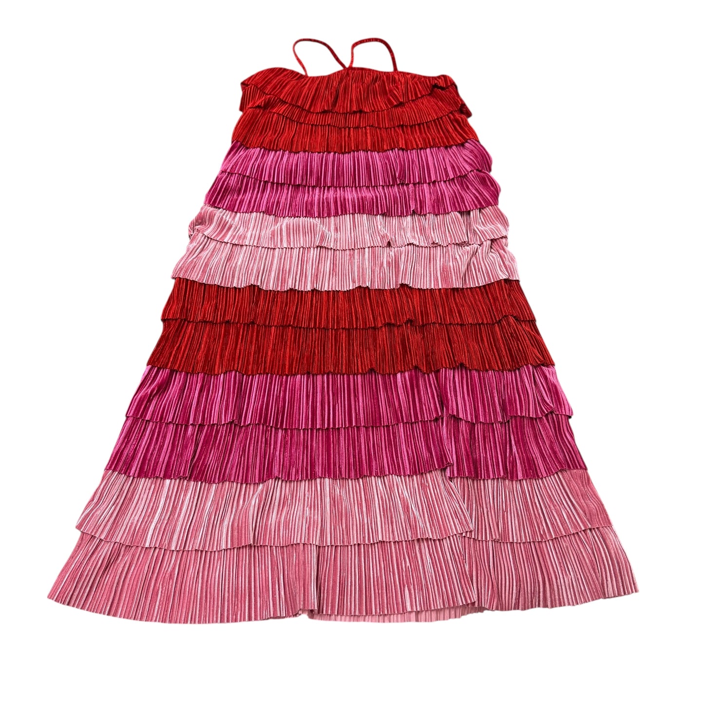 TCEC RED PINK LAYERED DRESS 223 MEDIUM NWOT