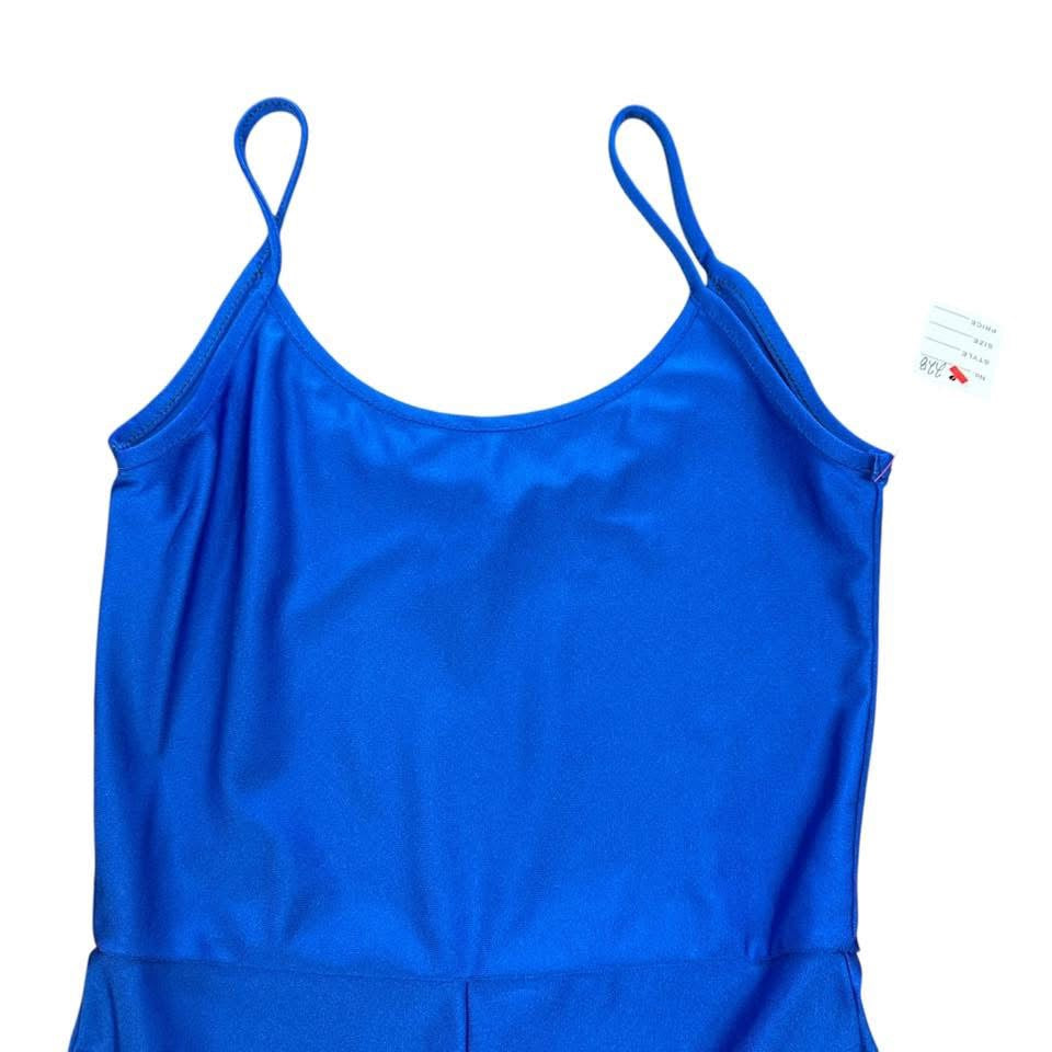 BLUE SUPER FLARE LEG SPANDEX JUMPSUIT 228 SMALL