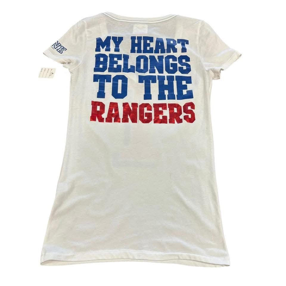 VS PINK TEXAS RANGERS WHITE TEE 143 SMALL