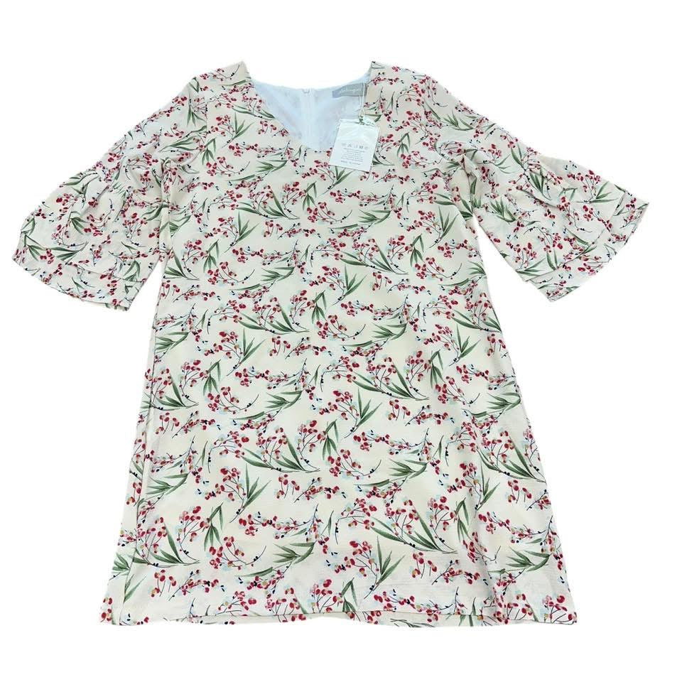 BELONGSCI BEIGE FLORAL DRESS 207 NWT MEDIUM