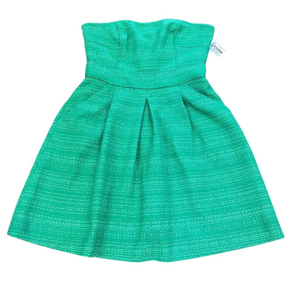 BANANA REPUBLIC GREEN TWEED DRESS NWT 6 PETITE