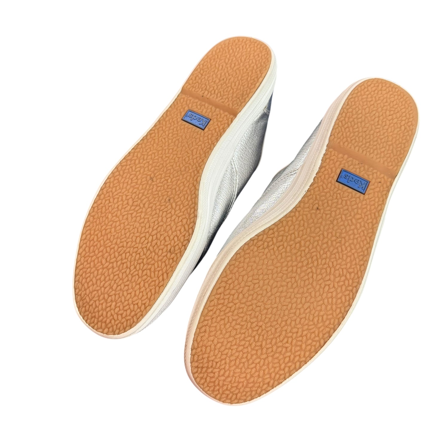 KEDS CHAMPION LEATHER LUXE METALLIC SILVER SNEAKERS 200 SZ 8