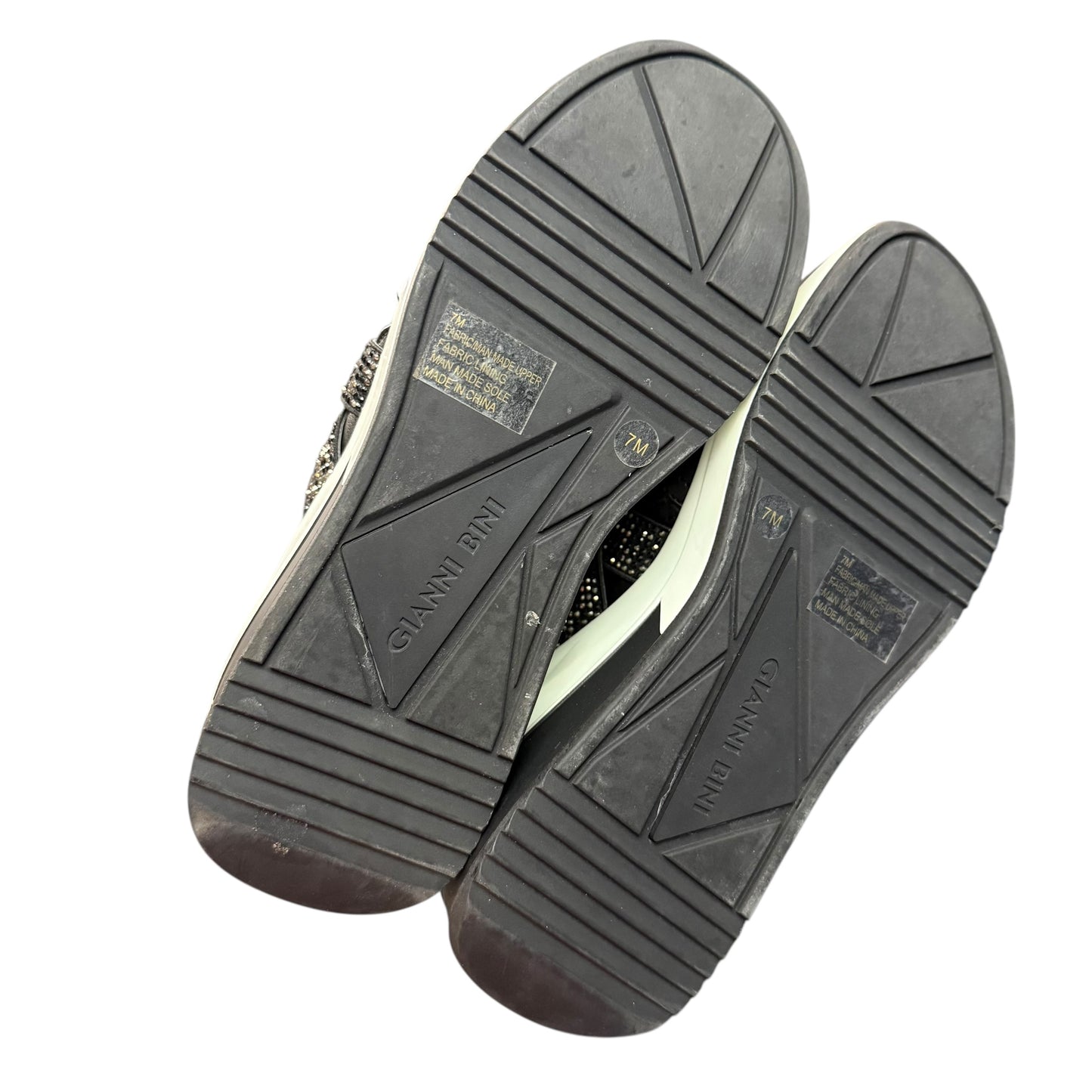 GIANNI BINI SILVER BLACK PLATFORM SNEAKERS 115 SZ 7