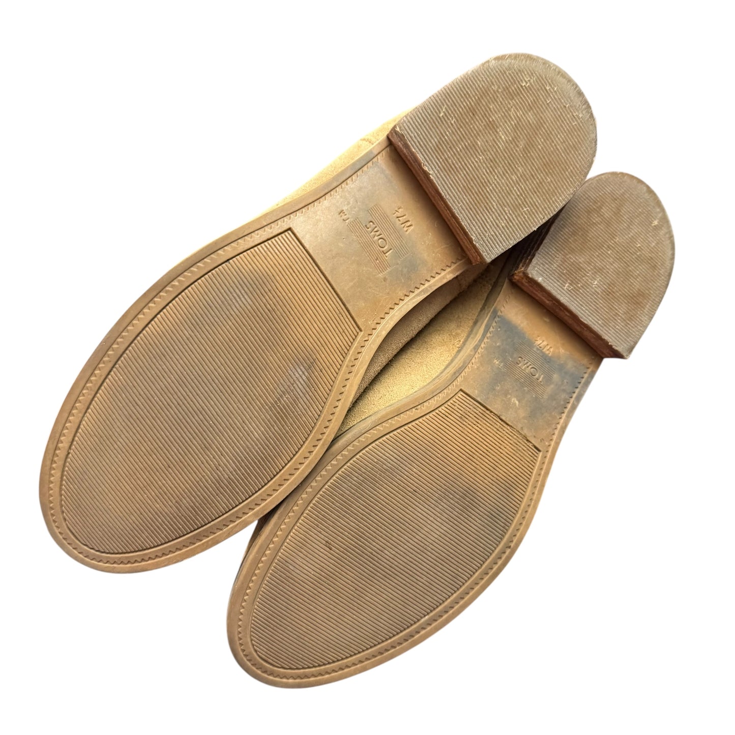 TOMS ELLA SUEDE ANKLE CHELSEA BOOTIES TOFFEE GOLDEN BROWN 87 SZ 7.5