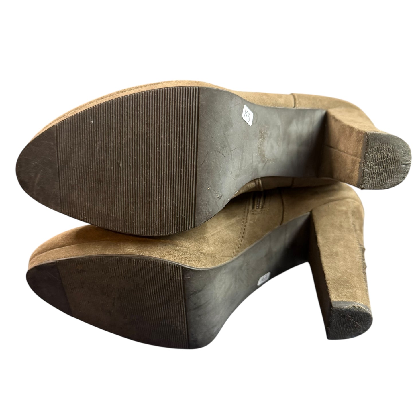 FOREVER21 BROWN FAUX SUEDE HEELED KNEE HIGH BOOTS SZ 7