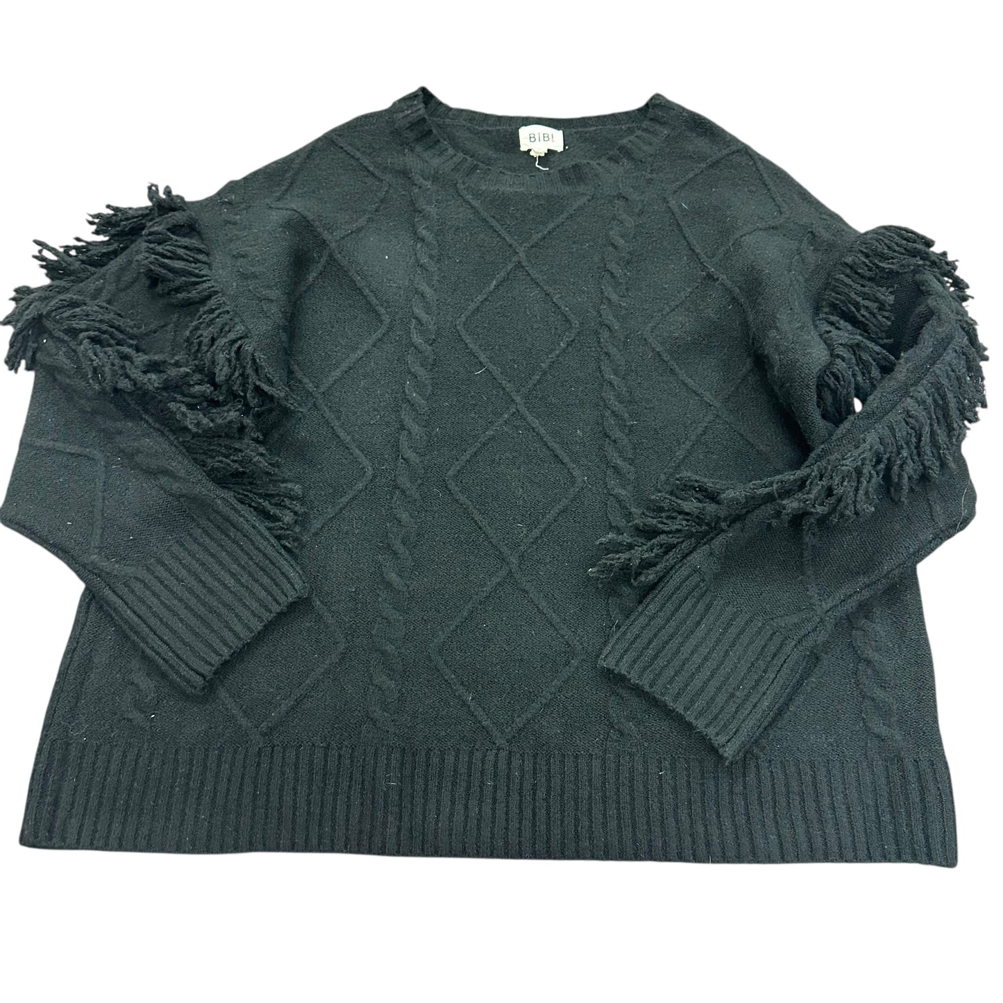 BIBI BLACK FINGE SWEATER 125 LARGE