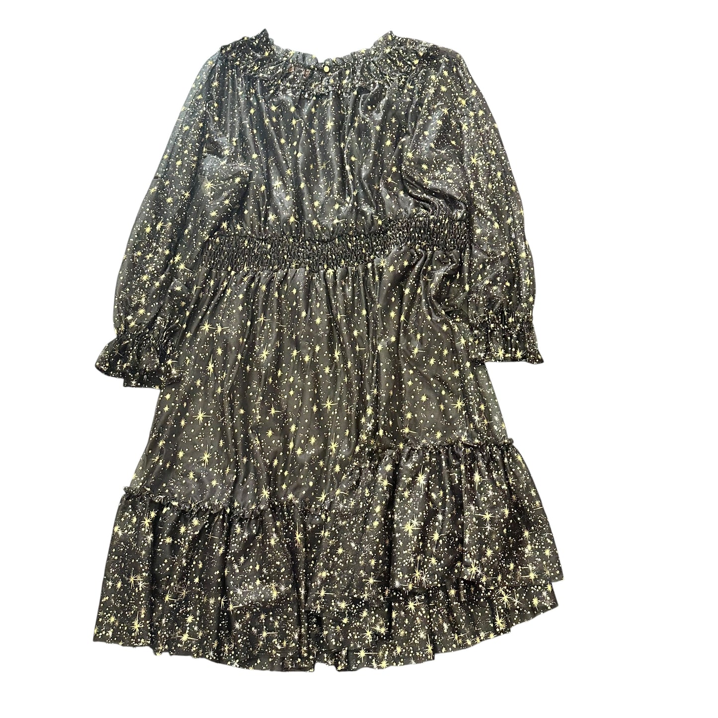 SKIES ARE BLUE BLACK TULLE GOLD STAR DRESS 123 3X