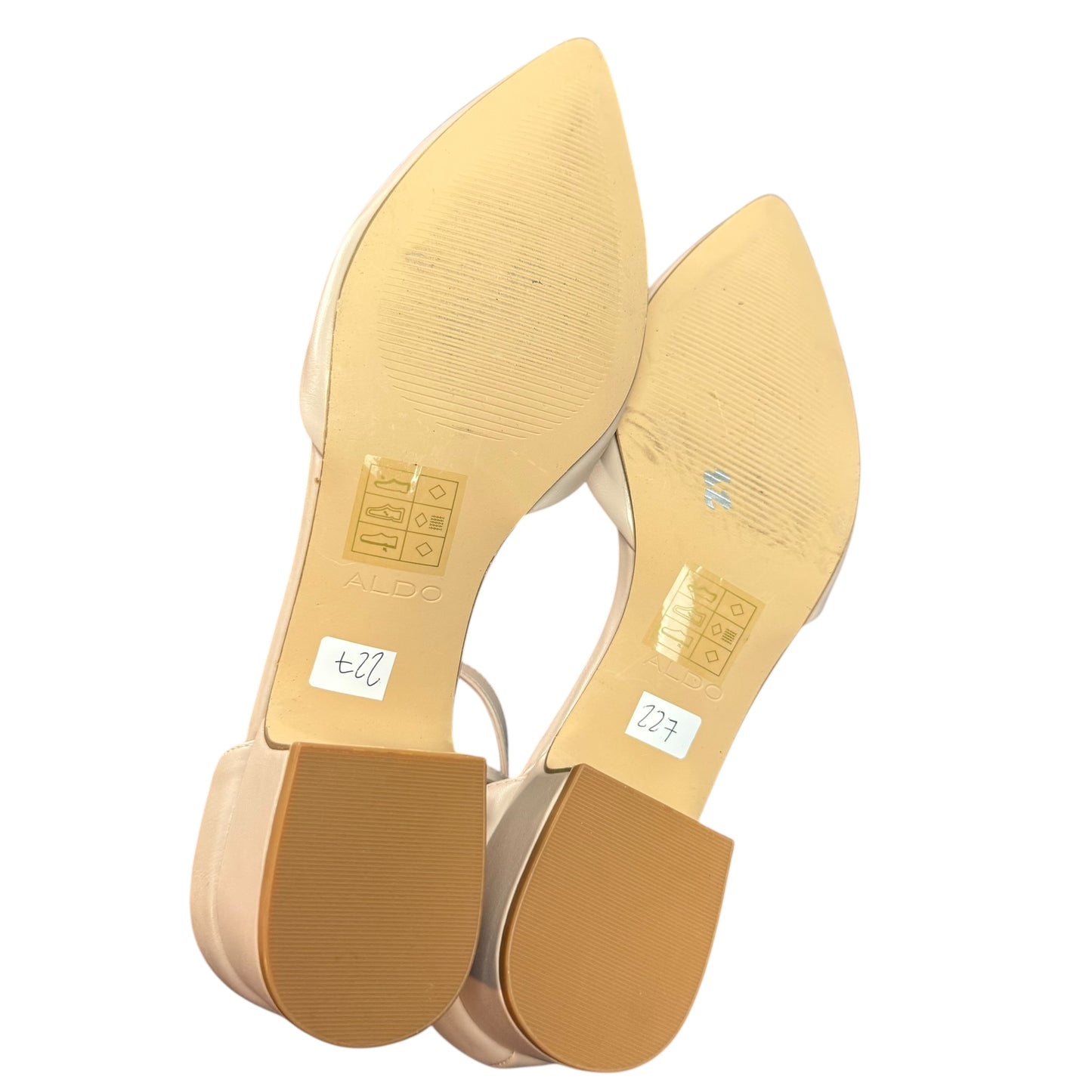 ALDO BEIGE BLOCK HEEL ANKLE STRAP 227 SZ 7.5