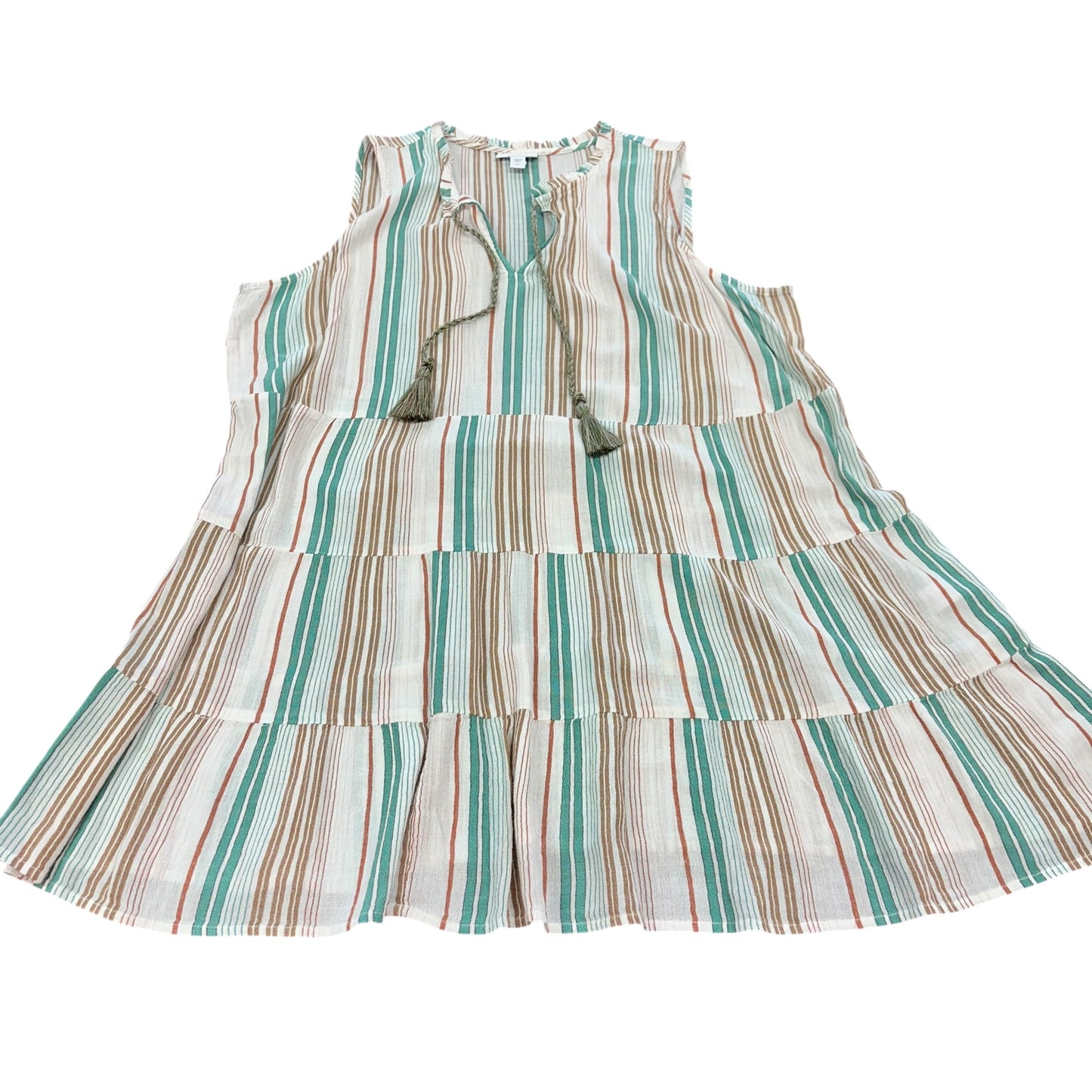 J JILL STRIPED TIERED TUNIC 100 LARGE TALL