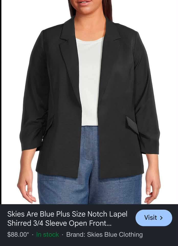 SKIES ARE BLUE BLACK OPEN BLAZER 1X