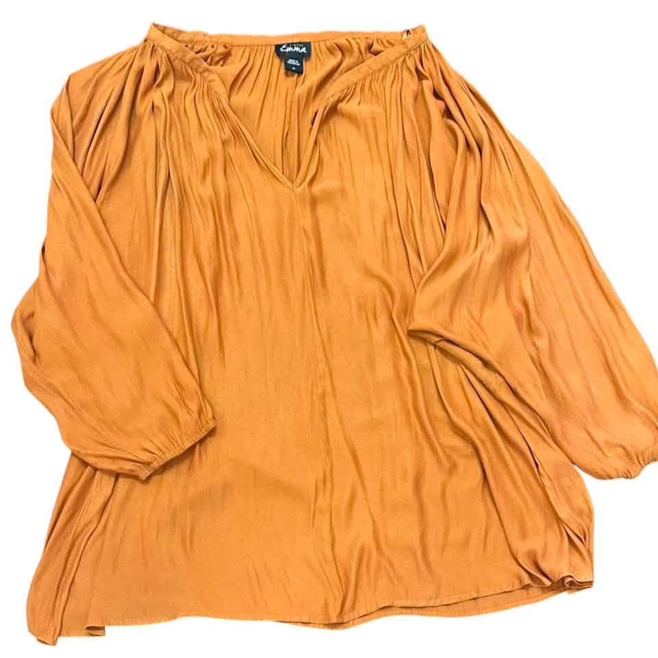 SIMPLY EMMA CHESTNUT BROWN BLOUSE 100 1X