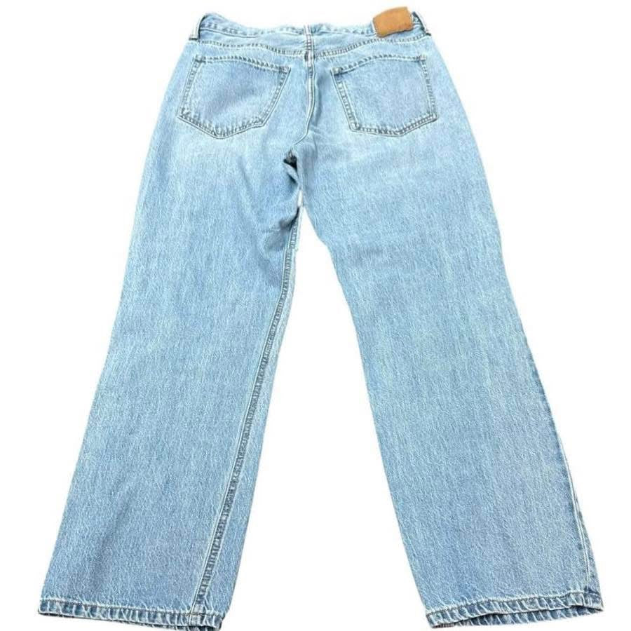 AEROPOSTALE 90s BAGGY DISTRESSED LIGHT WASH BLUE DENIM JEANS 153 Sz 10