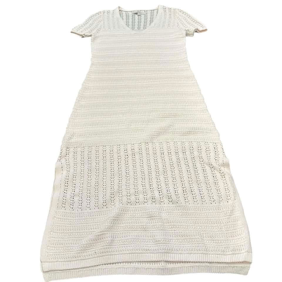LOFT BEIGE KNIT FULL LENGTH DRESS 26 MEDIUM