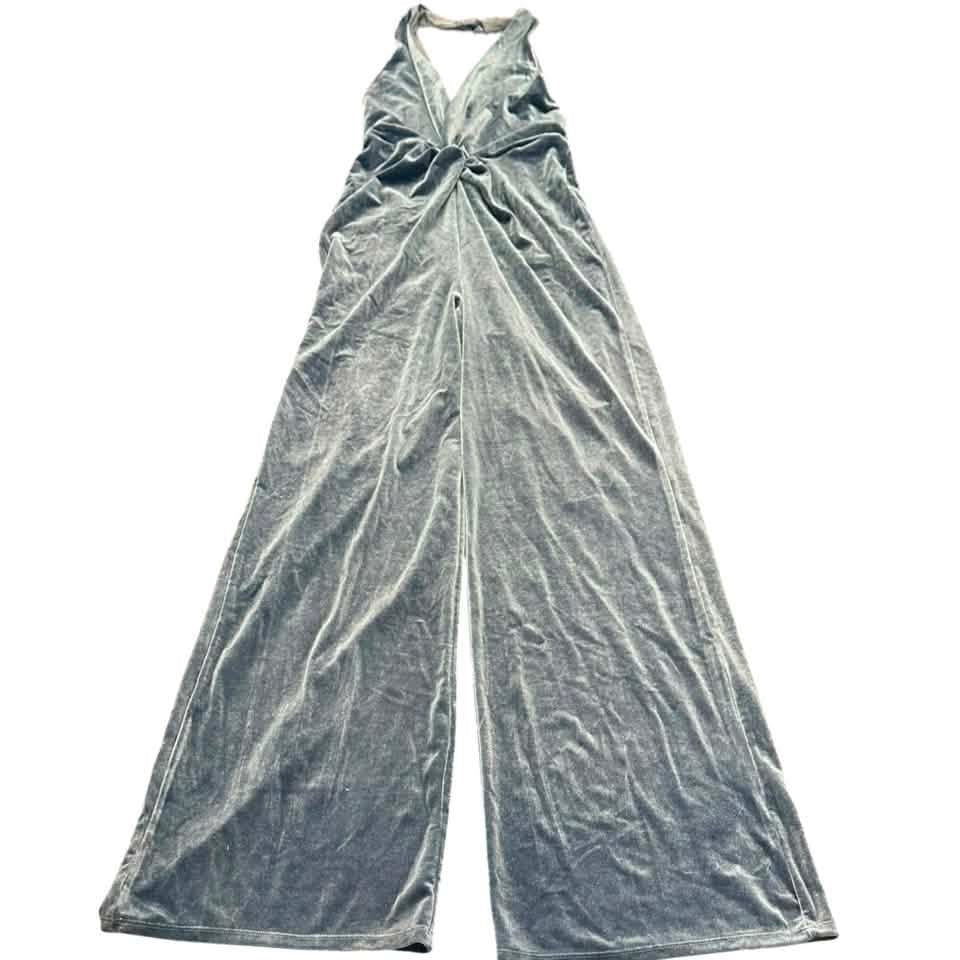 LOVERS + FRIENDS BLUE VELOUR JUMPSUIT NWOT 100 XS