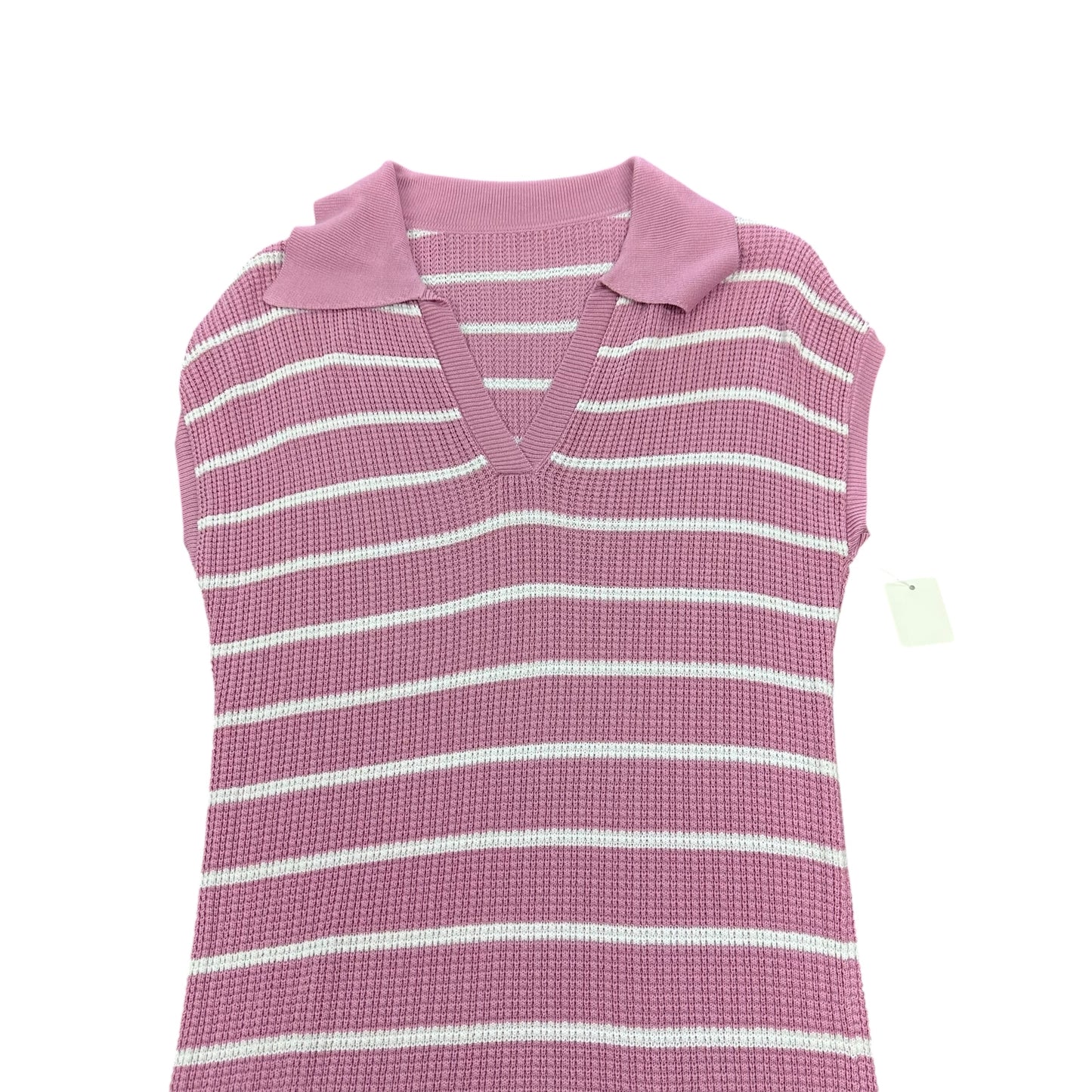 MAUVE PINK WHITE KNIT DRESS NWOT 100 SMALL