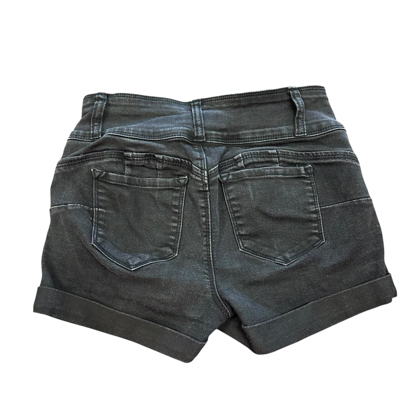 WAX JEANS BLACK DENIM SHORTS 223 SMALL