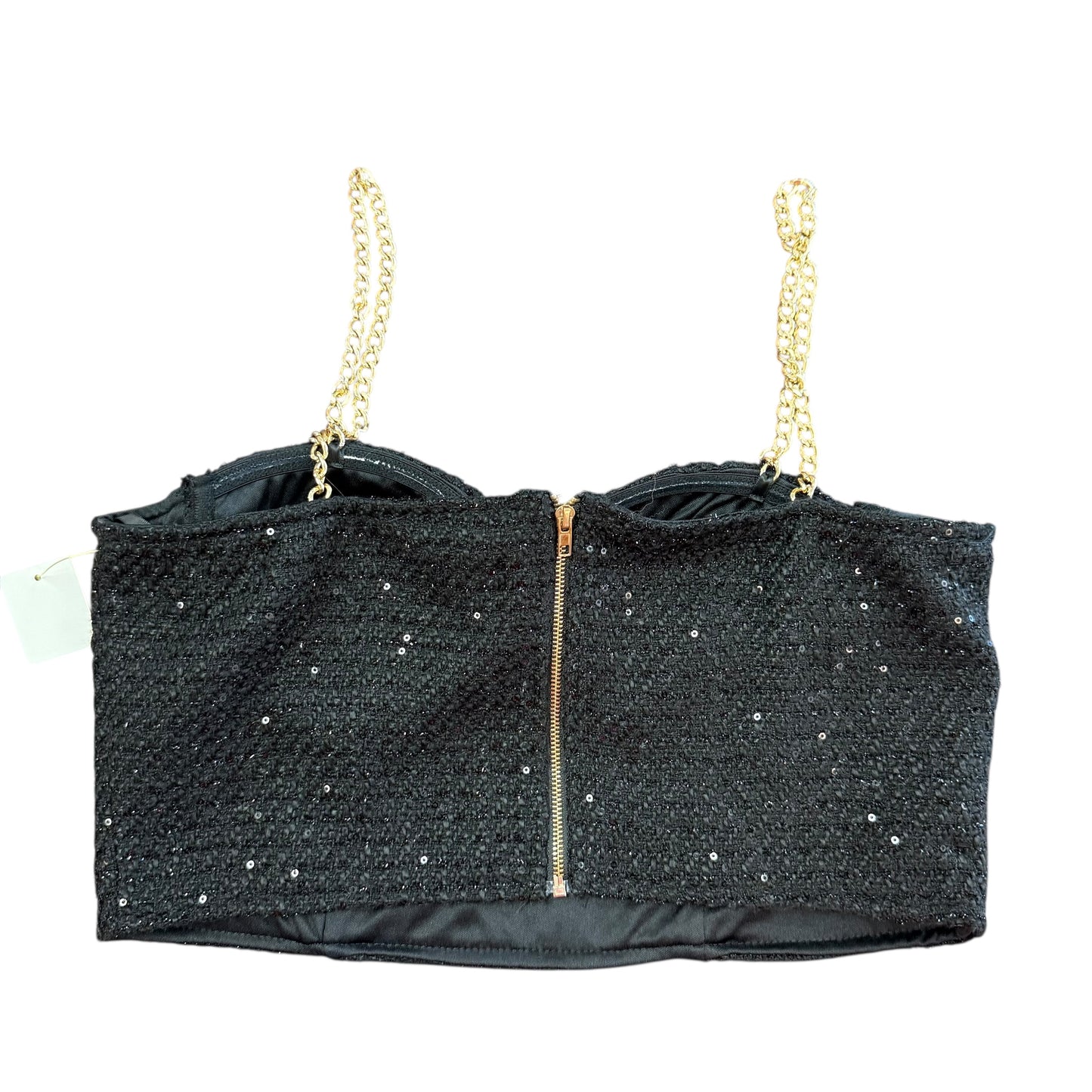 HEARTS ROB BLACK TWEED CROP TOP 233 LARGE
