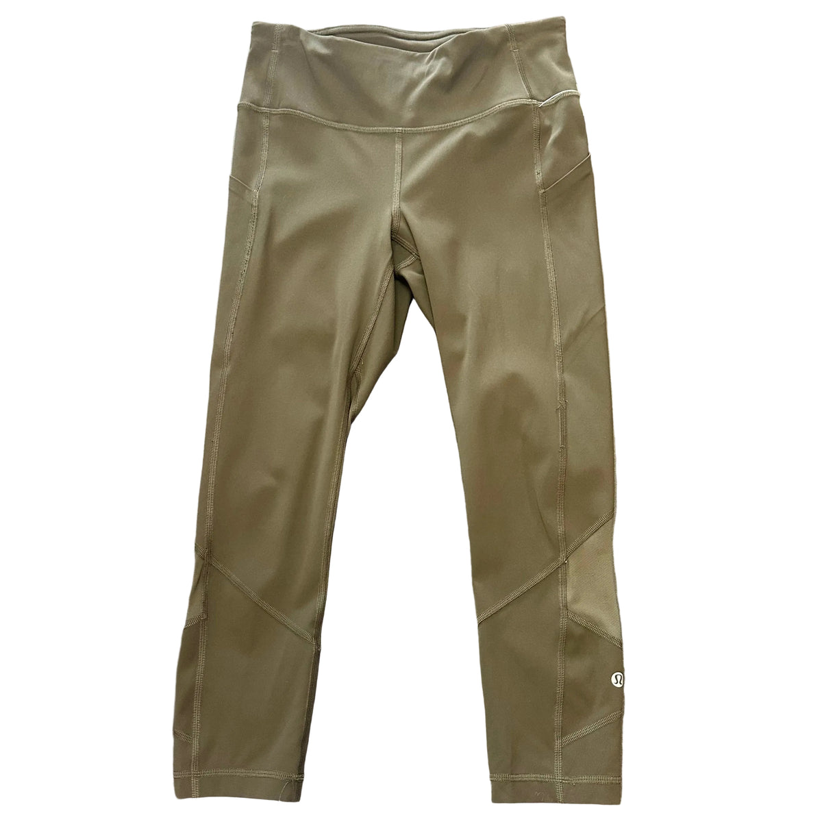 LULULEMON DARK GREEN ATHLETIC LEGGINGS CAPRI 196 SIZE 4