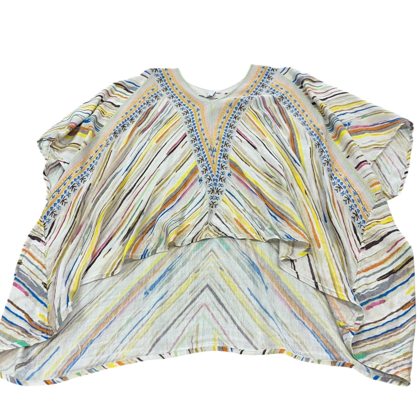 ANTHROPOLOGIE BLANK LONDON LINEN PONCHO TOP 100 ONE SIZE