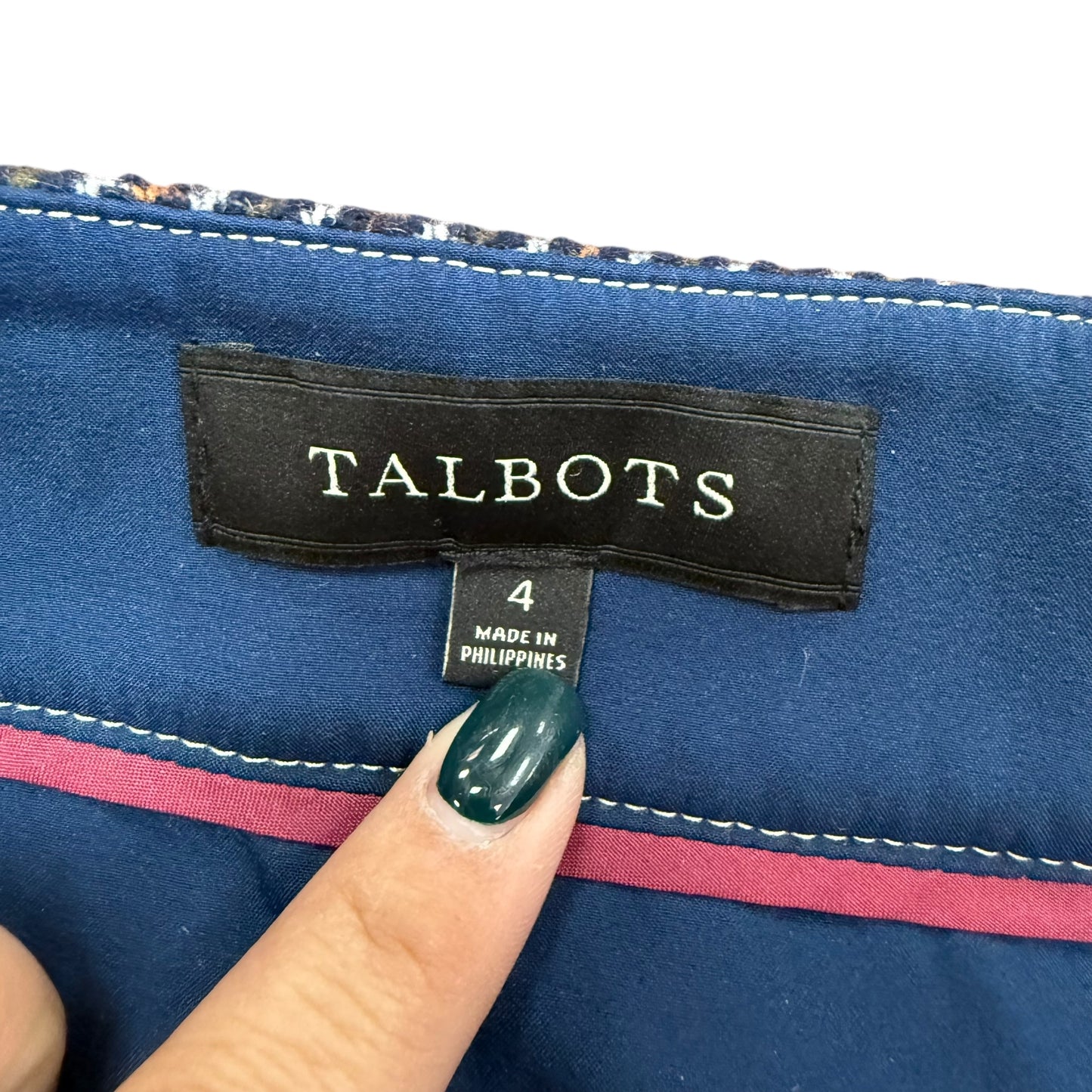 TALBOTS WOOL BLEND HOUNDSTOOTH SKIRT 100 SZ 4