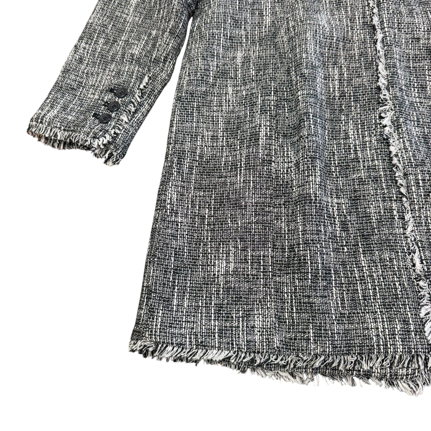 KARL LAGERFELD BLACK WHITE TWEED COAT 100 SZ 6/8