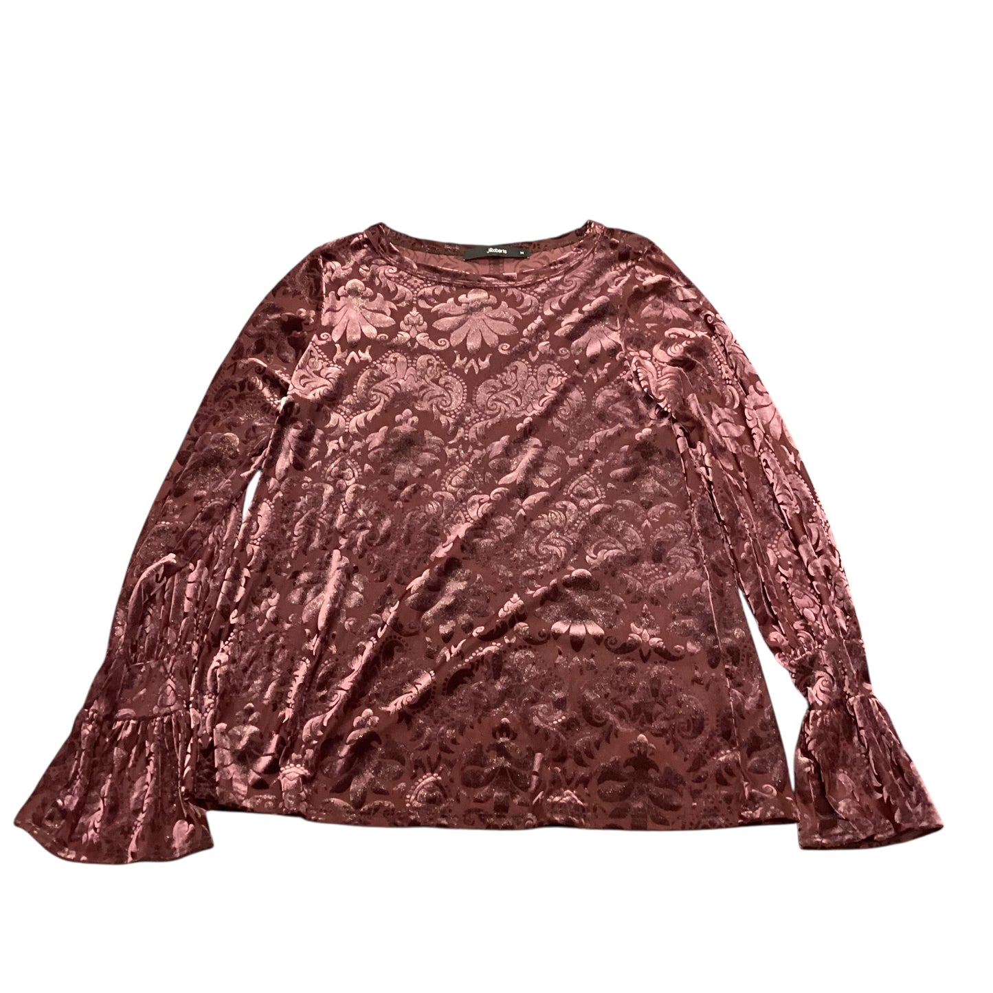 J ROBERTS PURPLE BELL SLEEVE BLOUSE 19 MEDIUM