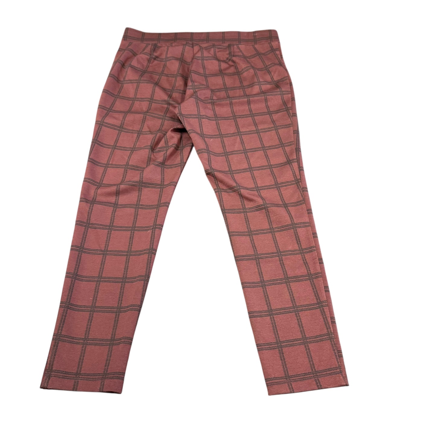 LOFT PULL ON MAROO BLACK PLAID PANTS 191 LARGE NWT