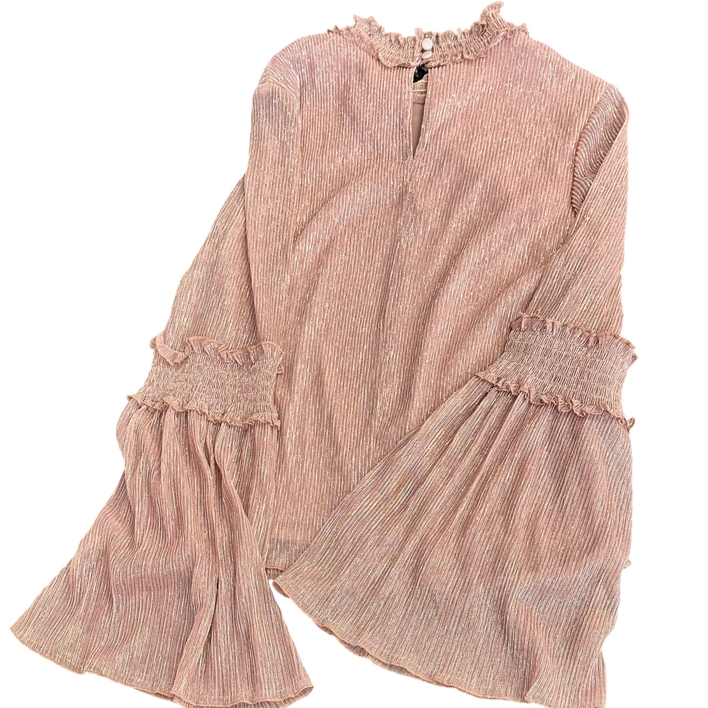 MINUET DUSTY ROSE PLEATED TOP FLARED SLEEVES 259 SMALL