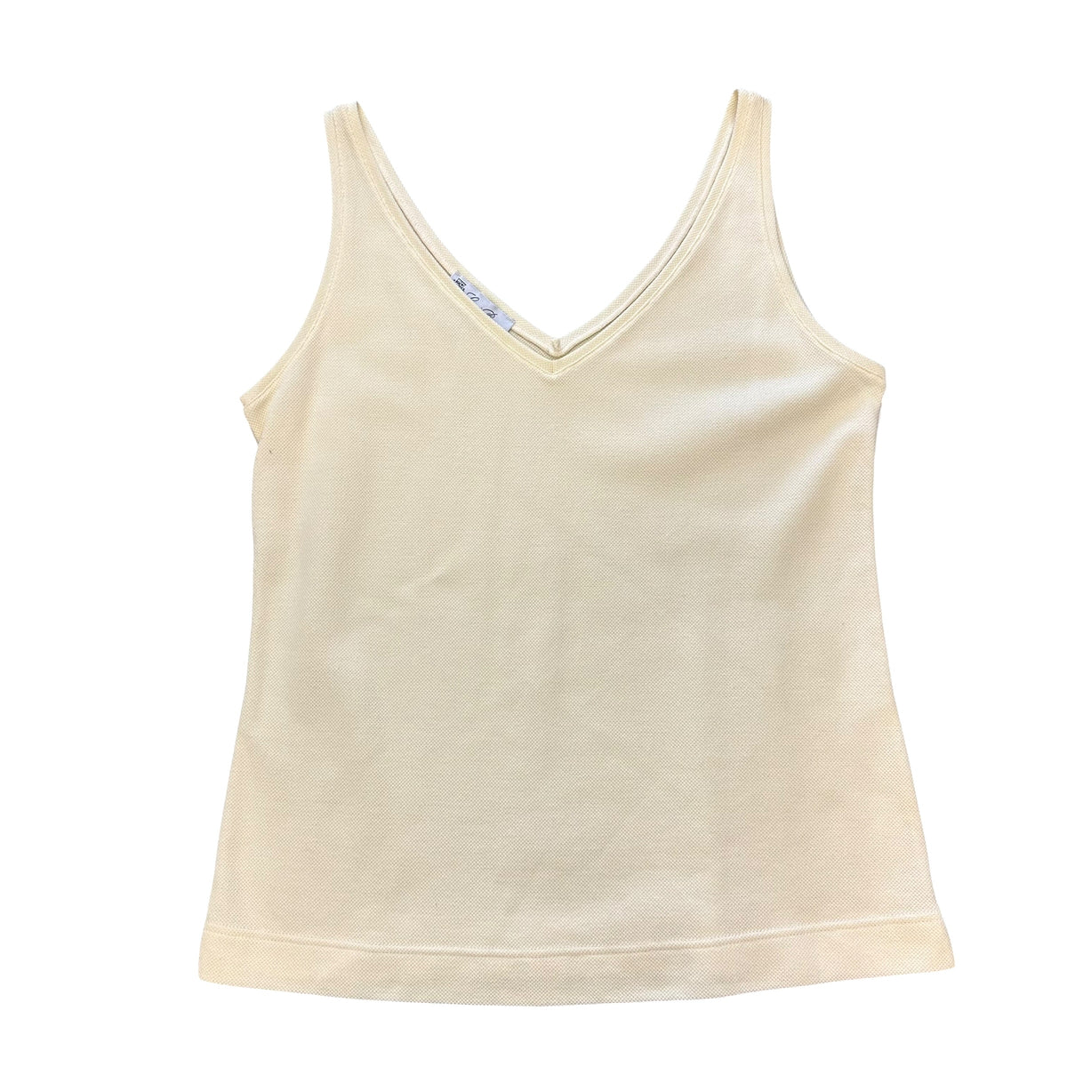 LORO PIANA PASTEL YELLOW TANK TOP BLOUSE 285 SMALL MADE IN ITALY