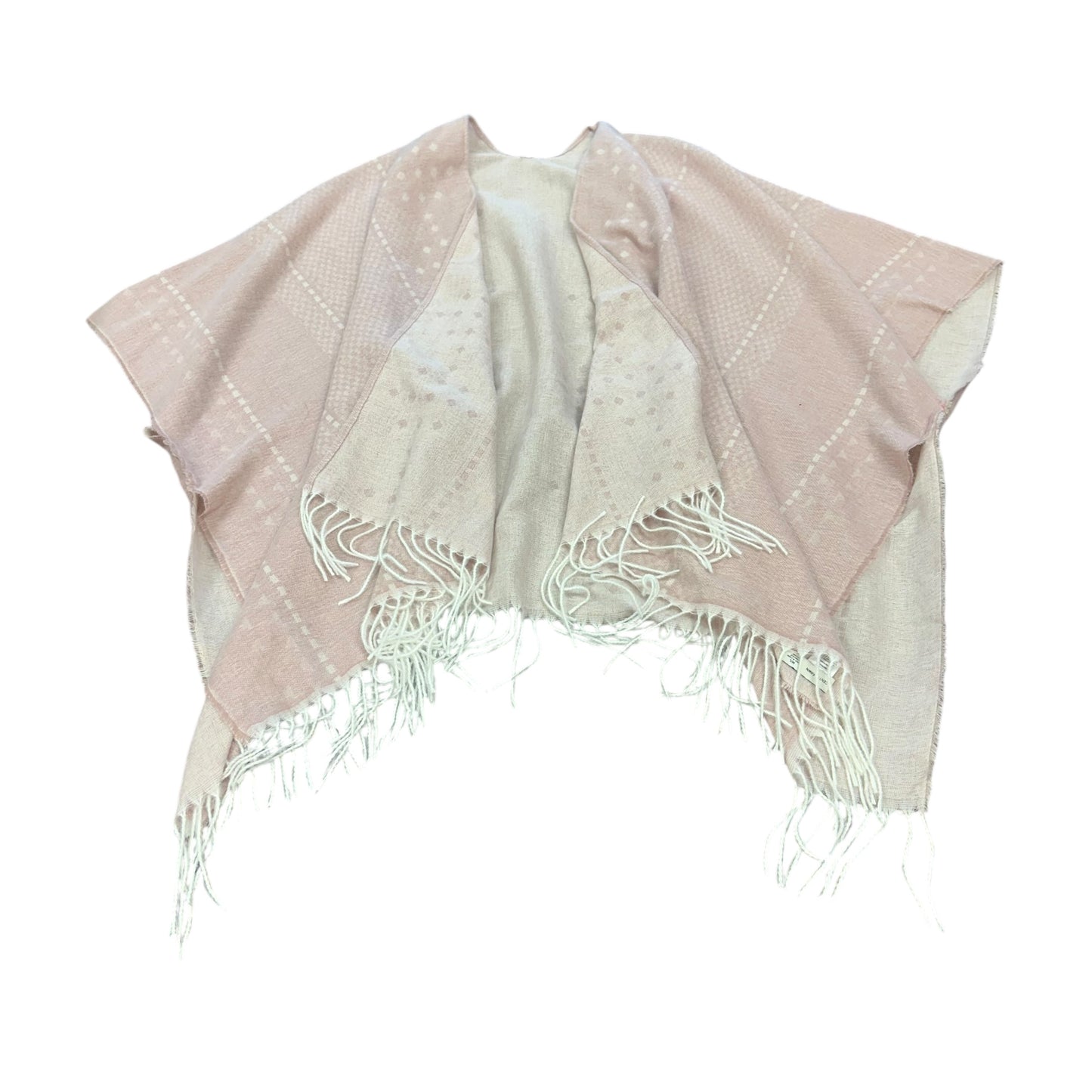 GENTLE FAWN PINK WHITE SHAWL 100 LIKE NEW M/L