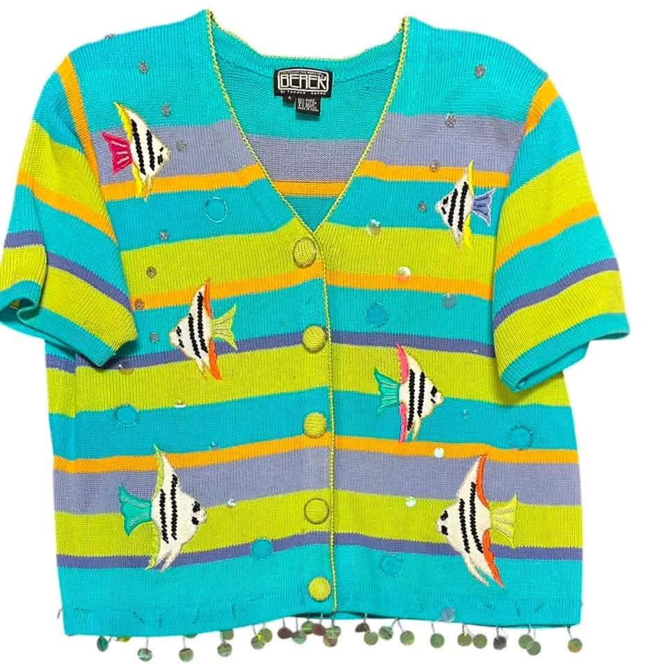 BEREK VINTAGE RAMIE COTTON CARDIGAN 100 LARGE