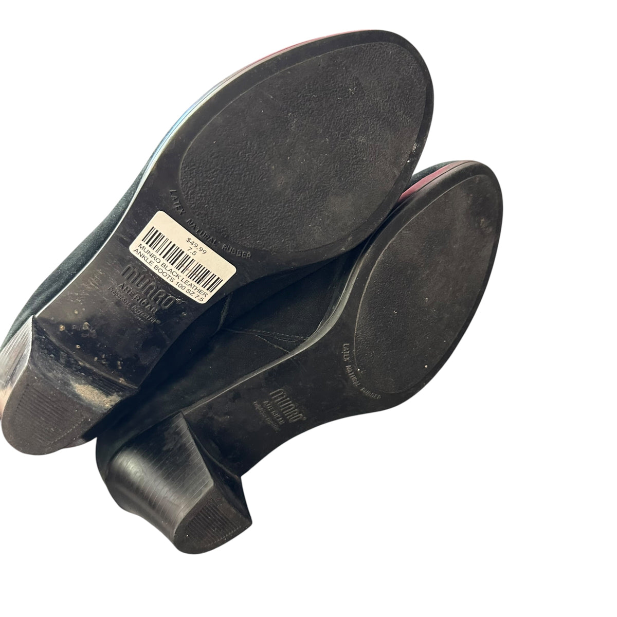 MUNRO BLACK SUEDE ANKLE BOOTIES 100 SZ 7.5