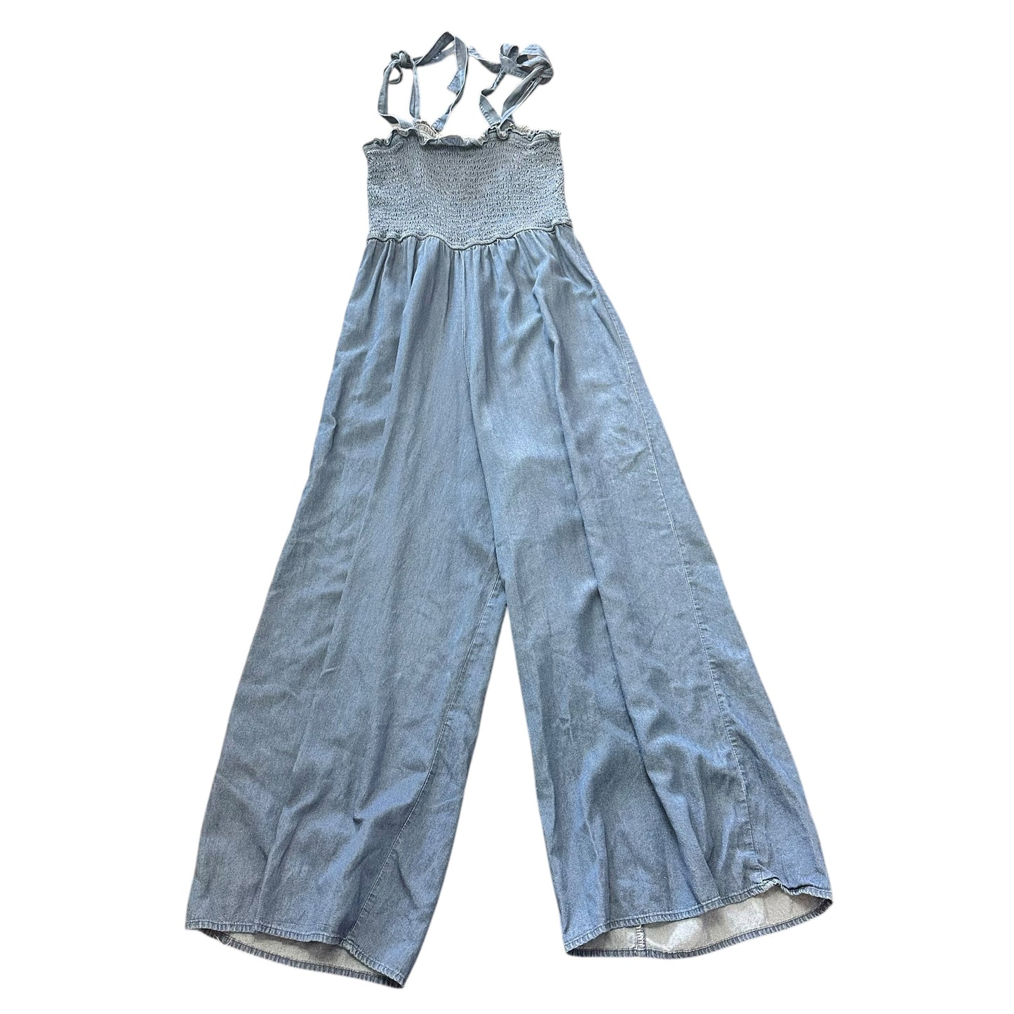 SHE + SKY DARK BLUE SMOCKED JUMPSUIT 263 MEDIUM