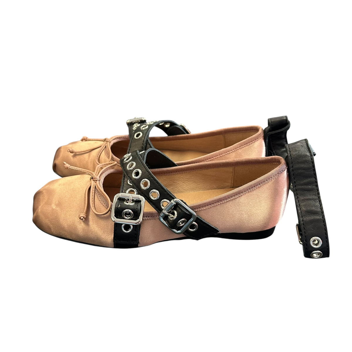 JEFFREY CAMPBELL SATIN BALLERINA FLATS 255 SZ 6.5 NEW