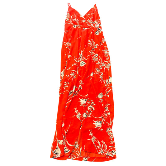 H SQUARE RED FLORAL CRISSCROSS BACK DRESS NWT 198 MEDIUM