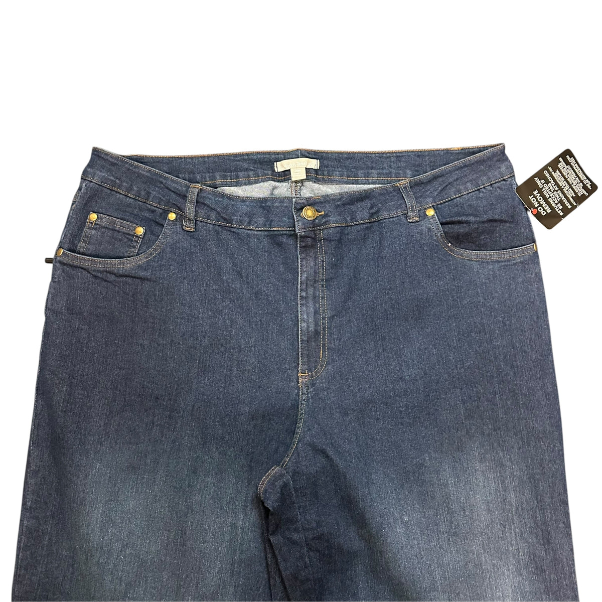 WOMAN WITHIN BLUE DENIN JEANS HIGH WAIST STRAIGHT LEGS NWT 100 SZ 20