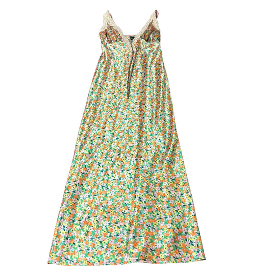 WILD FABLE COLORFUL SATIN FLORAL DRESS 82 XS