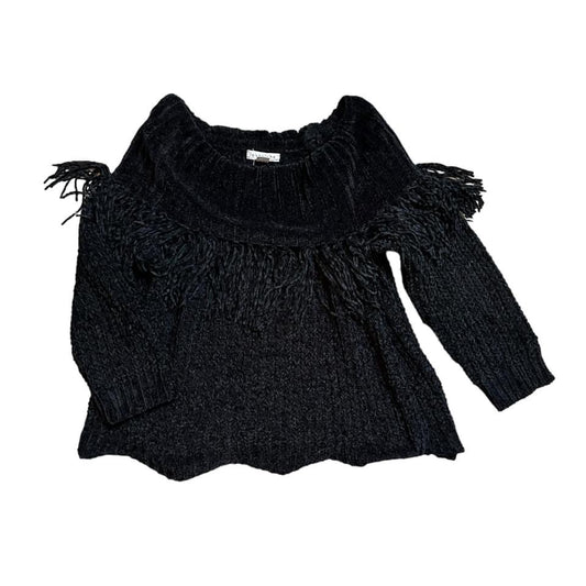 LOVERICHIE - BLACK CHENILLE SWEATER LARGE